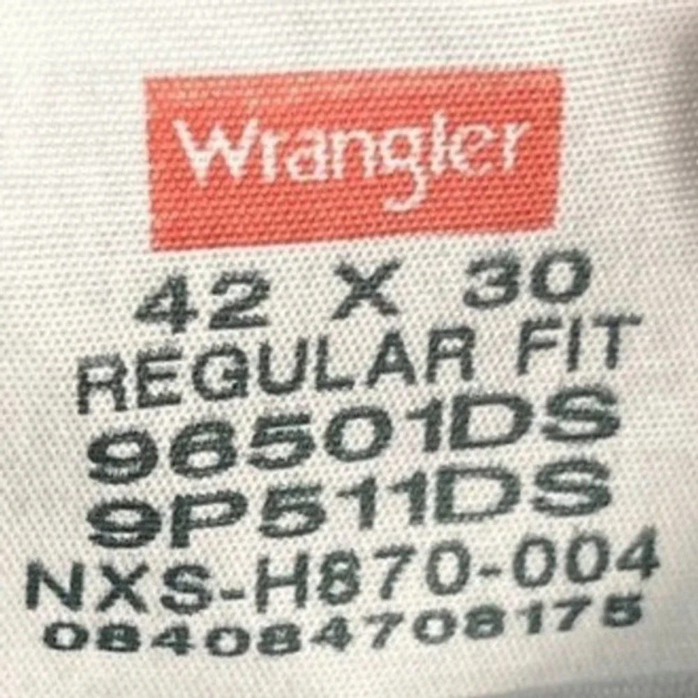 Wrangler Men's Blue Denim‎ Jeans 42x30 Regular Fit Classic Casual Comfort